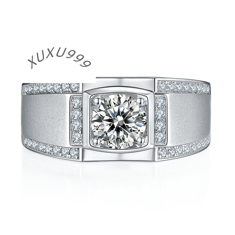 Moissanite Engagement Ring VVS 925 Sterling Silver Moissanite Rings for Mens Wedding Bands
