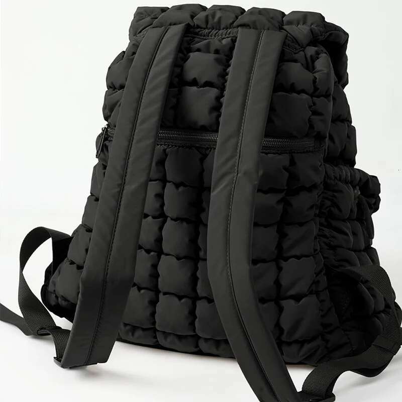 Quilted Women's Lightweight Padded Hiking & Travel Bag with Drawstring Closure and Adjustable Straps Portable Backpack