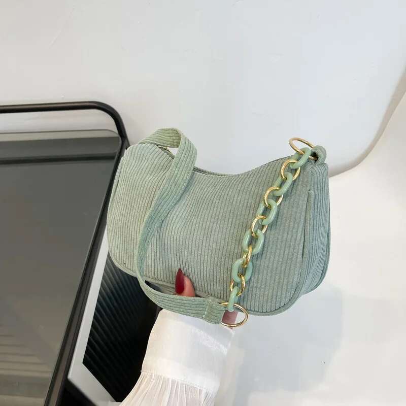 ddmy Vintage Handbags Fashion Women Autumn Winter Corduroy Underarm Bag Zipper Shoulder Small Bags Female Soft Casual Clutch Handbag