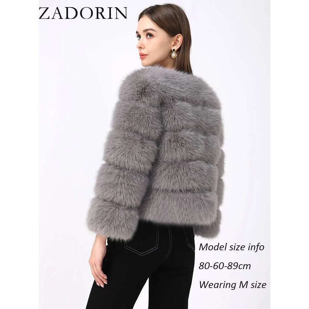 ZADORIN S-5Xl Mink Coats Autumn Winter Fluffy Black Coat Elegant Thick Warm Faux Fur Jackets For Women 2024 Tops