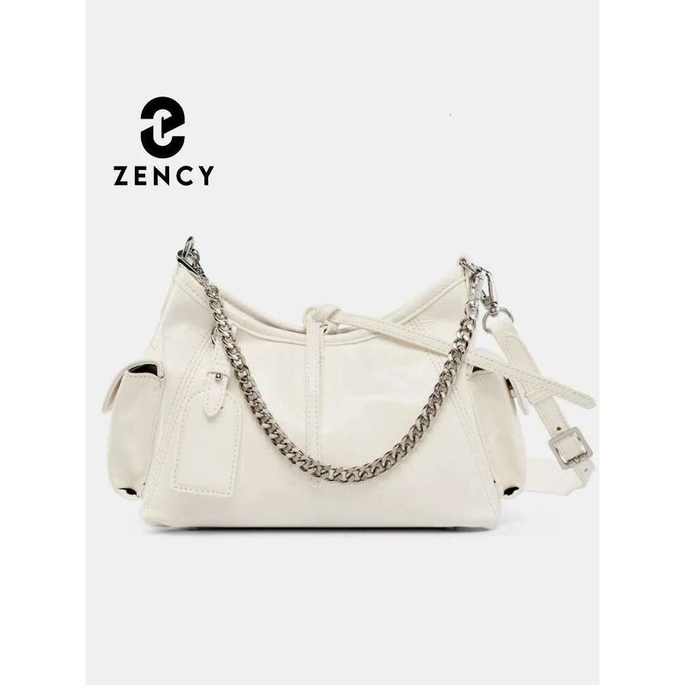Zency Stylish Soft Leather Top-handle Chain Handbag For Women Bag Black Beige Crossbody Sac Underarm Bags