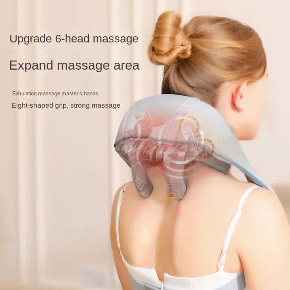 Kneading Smart Electric New Portable Mini Relaxer Dredge Wrap Heated Trapezius Muscle Neck Multifunctional Shiatsu Massage ShawlW250512