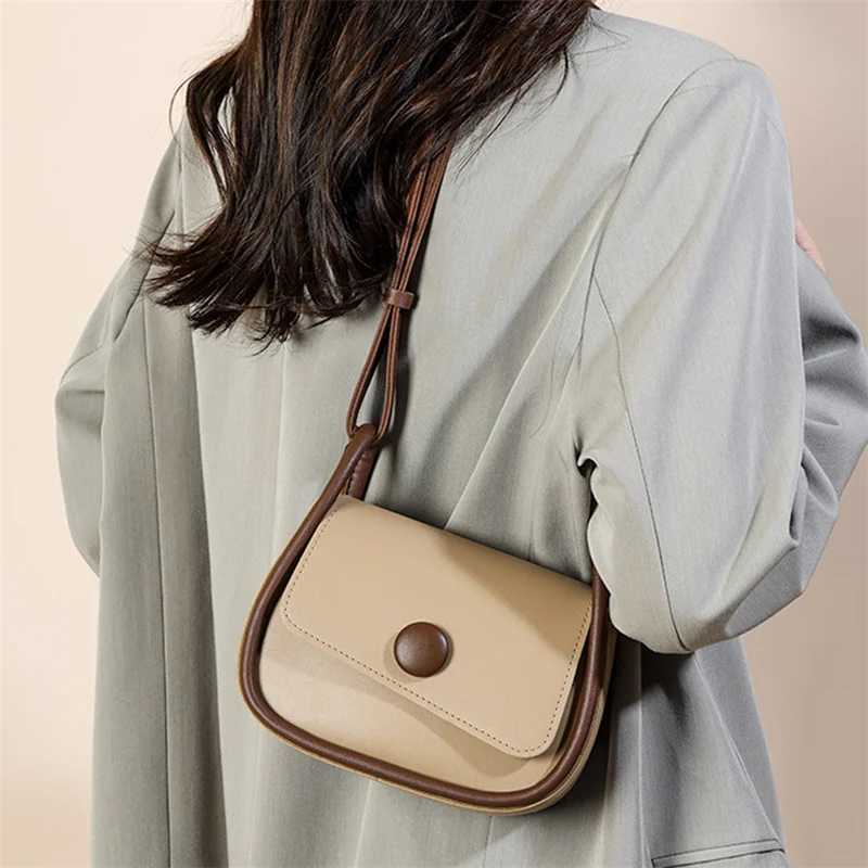 Trendy Saddle Shoulder Bag Women PU Leather Crossbody Bag Solid Color Flap Messenger Bag Fashion Handbags PouchW250512