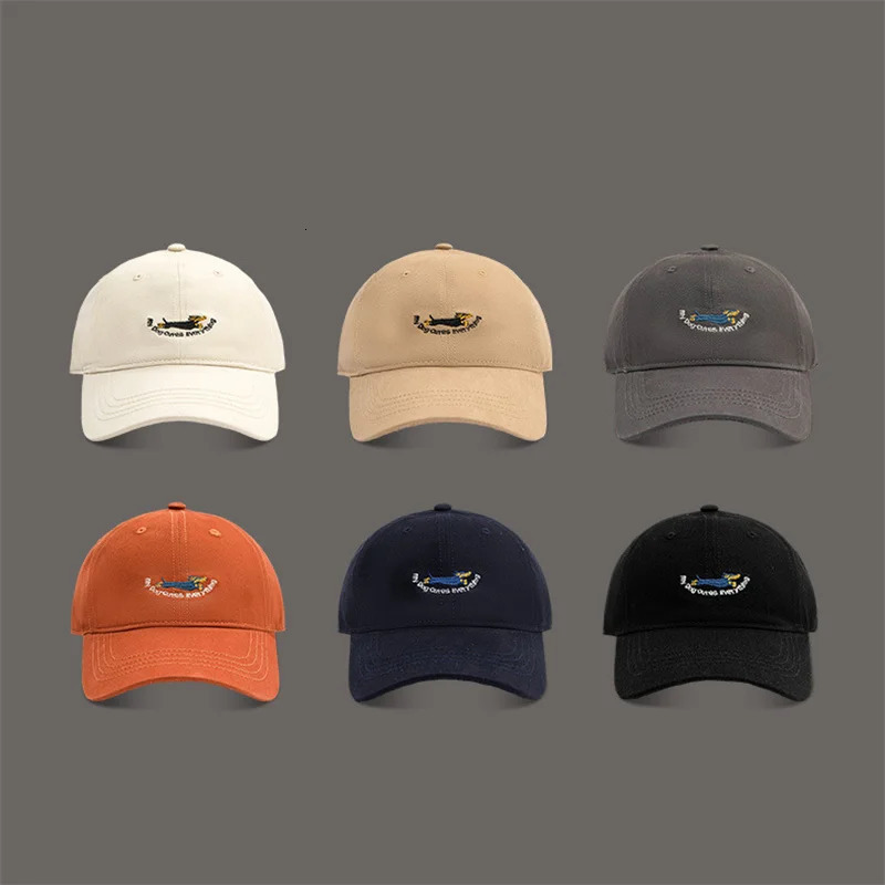 Unisex Animal Embroidery Hiphop Hats Fashion Cartoon Dog Baseball Cap Summer Outdoor Adjustable Casual Sunscreen Hat 250512