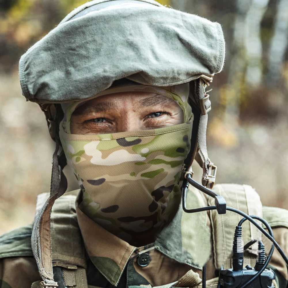 Tactical Balaclava Full Face Mask Scarf Breathable Hiking Cycling Camping Hunting Airsoft Cap Bike Head Cover Cap Summer MenW250512