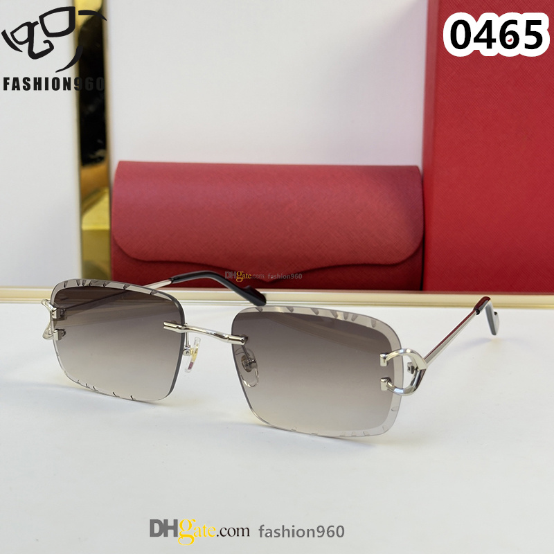 mens designer sunglasses for women diamond cut mutilcolor lenses vintage buffs design gold silver metal leopard head frame sunshades Lunette de Soleil 0465