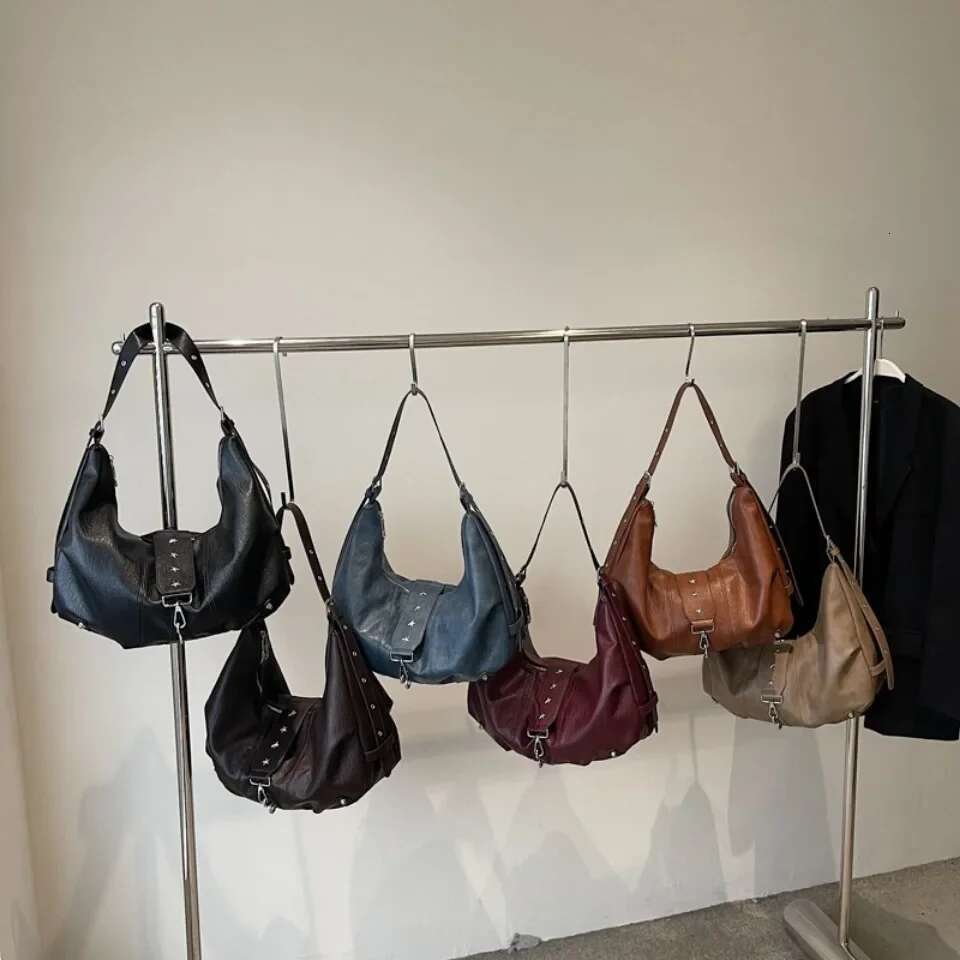 New Casual Fashion Hobos Bags for Women Retro One-shoulder Cross-body Bag Versatile Ladies Purse High Quality PU Leather Handbag