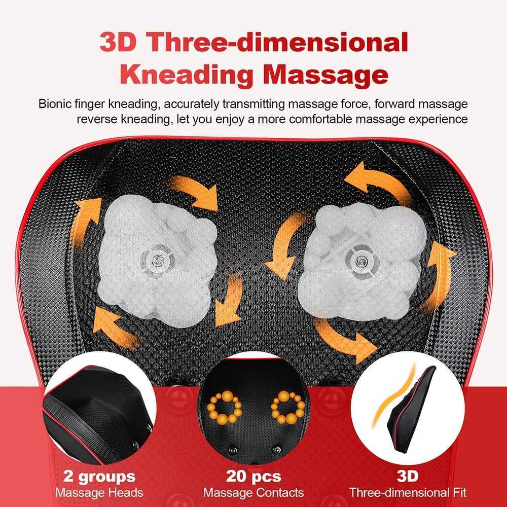 Back And Neck Cervical Massage Pillow Airbag Waist Kneading Massage Cushion Lumbar Chair Massager Car Back Pillow MassagerW250512