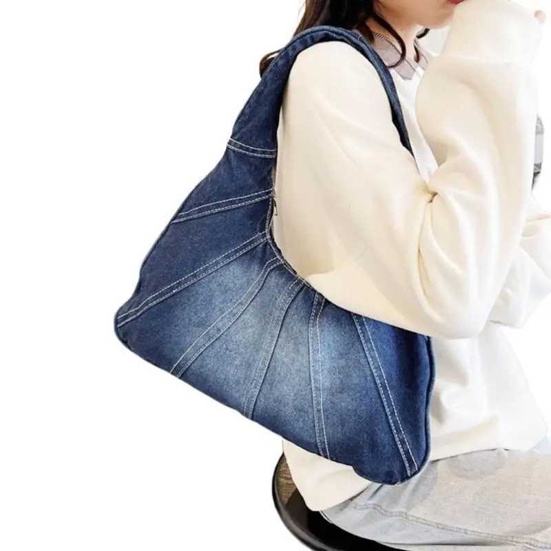 Womens Denims Armpit Bag Korean Styles Underarm Bag Fashion Handbags All-matching Shoulder Bag Shopping Dating BagW250512