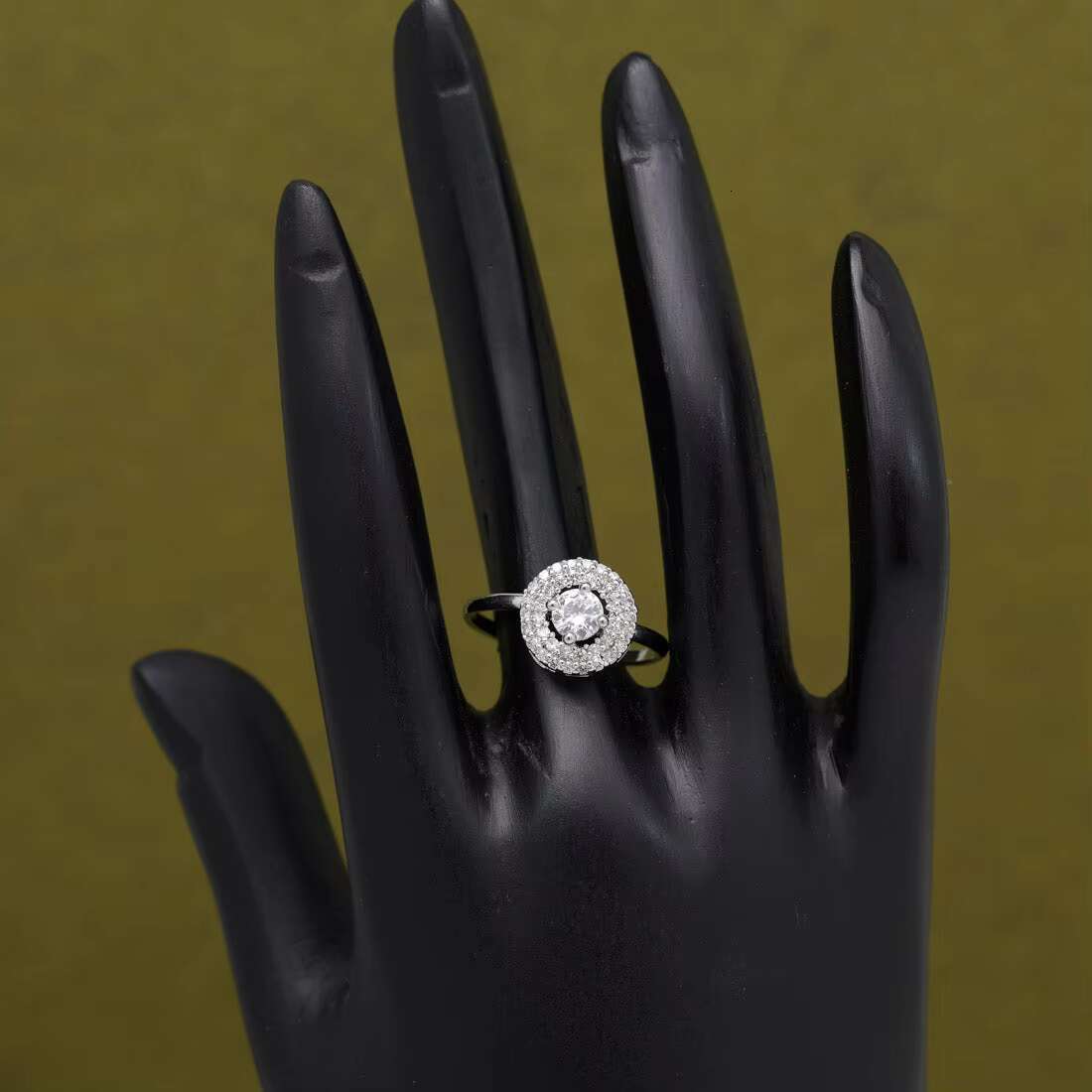 Silver Color American Diamond Finger Ring