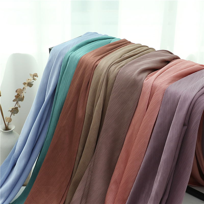 K698 Head scarf solid color silk scarf basic versatile scarf women's crepe travel scarf Tibet travel large shawl Southeast Asia
