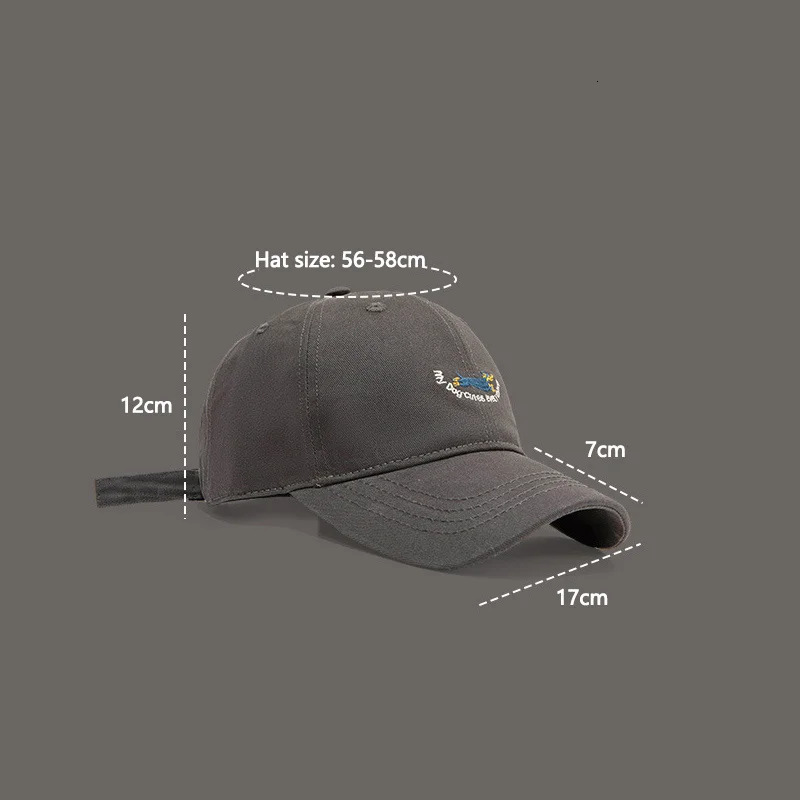 Unisex Animal Embroidery Hiphop Hats Fashion Cartoon Dog Baseball Cap Summer Outdoor Adjustable Casual Sunscreen Hat 250512