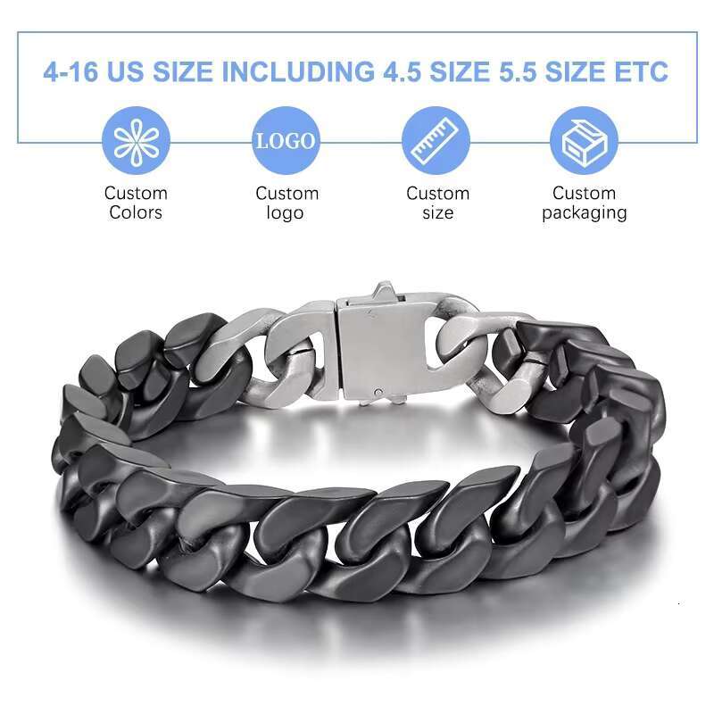 Custom Black Moissanite Cuban Bracelet Jewelry 925 Silver for Men Women Cuban Link Bracelet