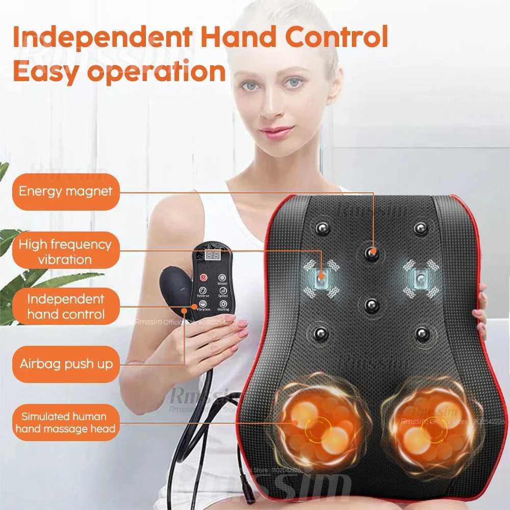 Portable Electric Shiatsu Head Neck Cervical Ttraction Body Massager Car Back Pillow with Heating Vibrating Massage DeviceW250512