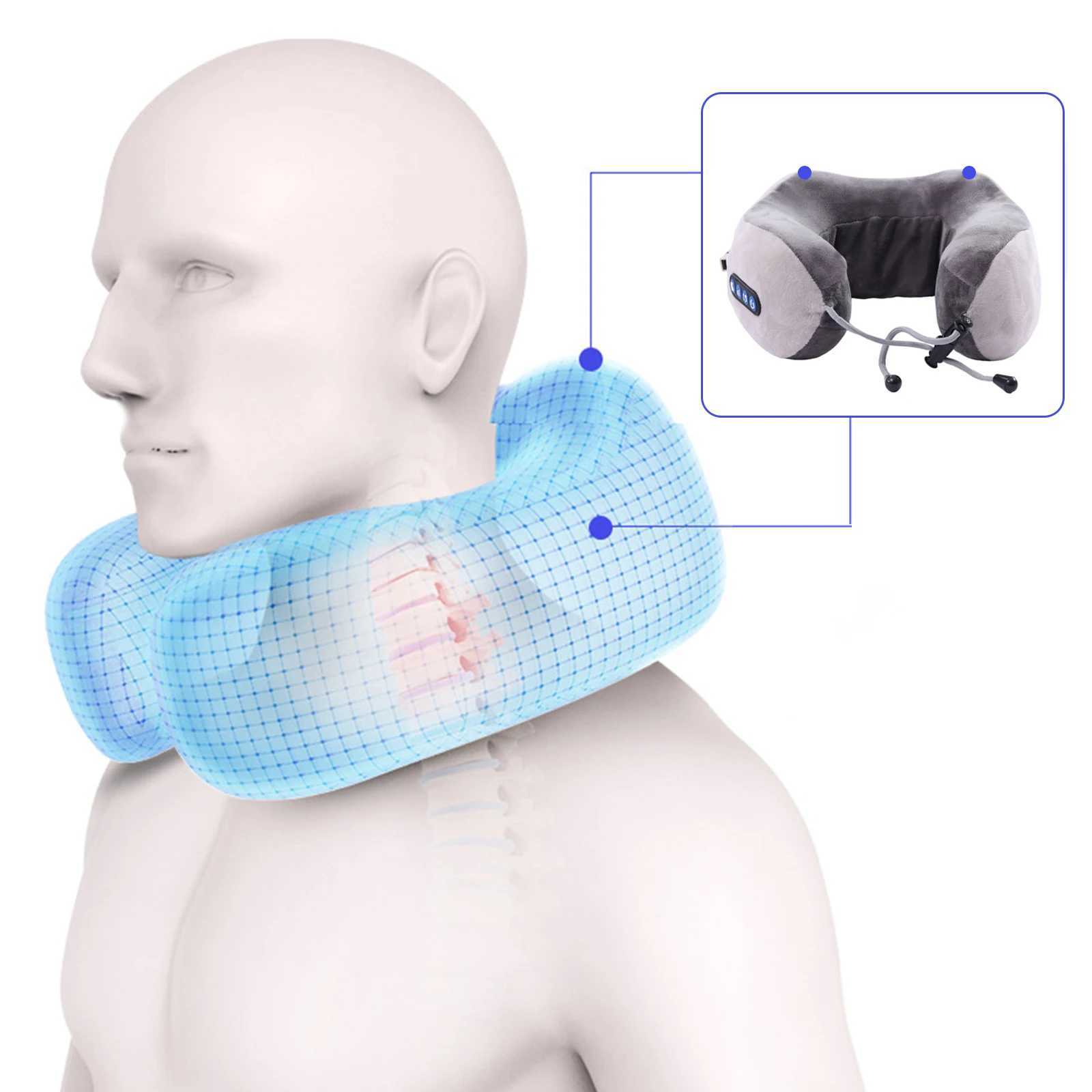 12 Heads 3 Gears Vibrating Neck Pillow Vibrating Neck Pillow Massage for Traveling 5V 7W USB Neck Massager PillowW250512