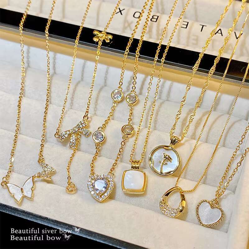 2025 New Fashion Brass Elegant Multi Style Women's Gold Necklace