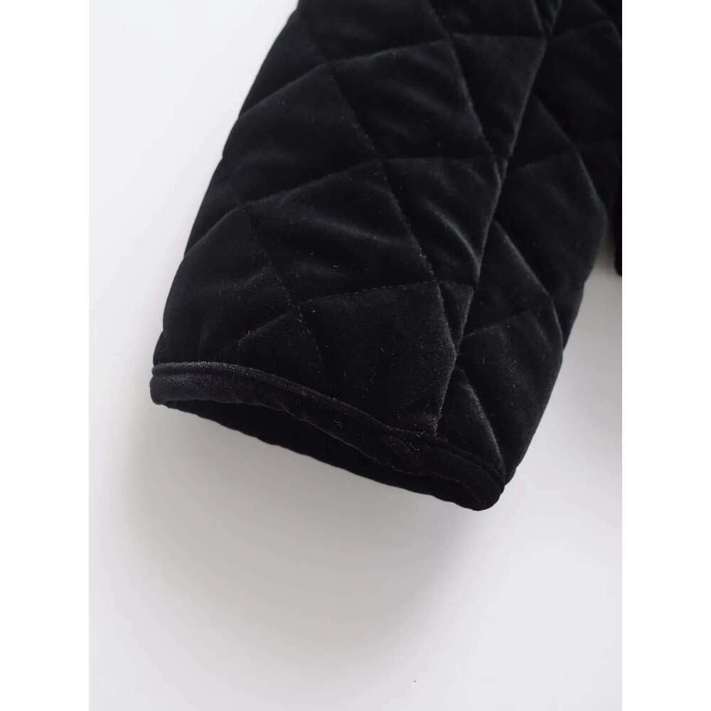 European And American Style 2025 Winter New Products Women's Clothing Veet Round Neck Long Sleeve Cotton Jacket