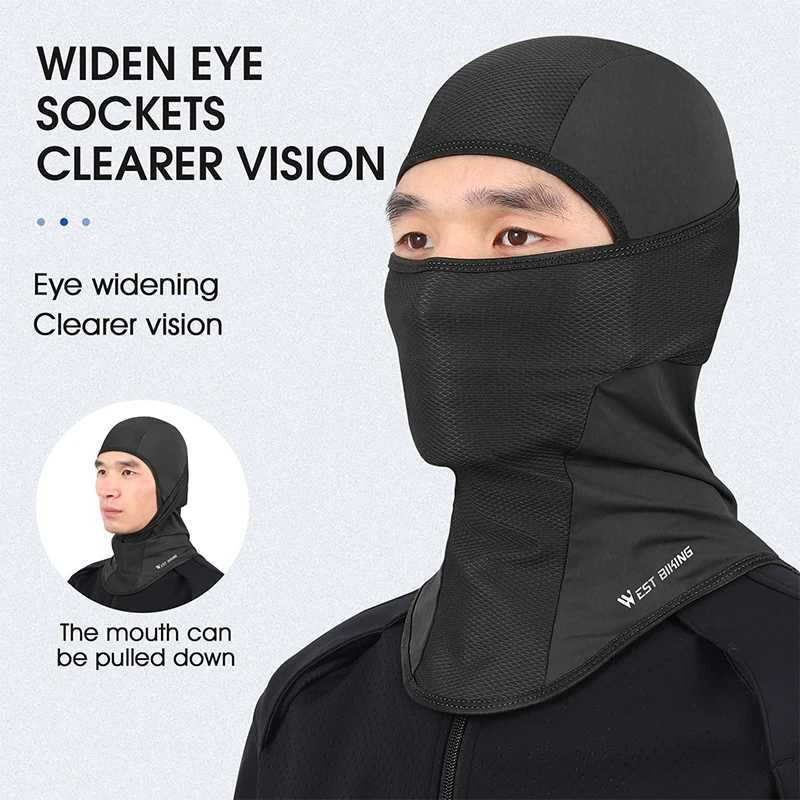 WEST BIKING Summer Cycling Headgear Ice Silk Sunscreen Men Women Full Face Mask UFR50+ Anti-UV Running Fishing Climbing ScarfW250512