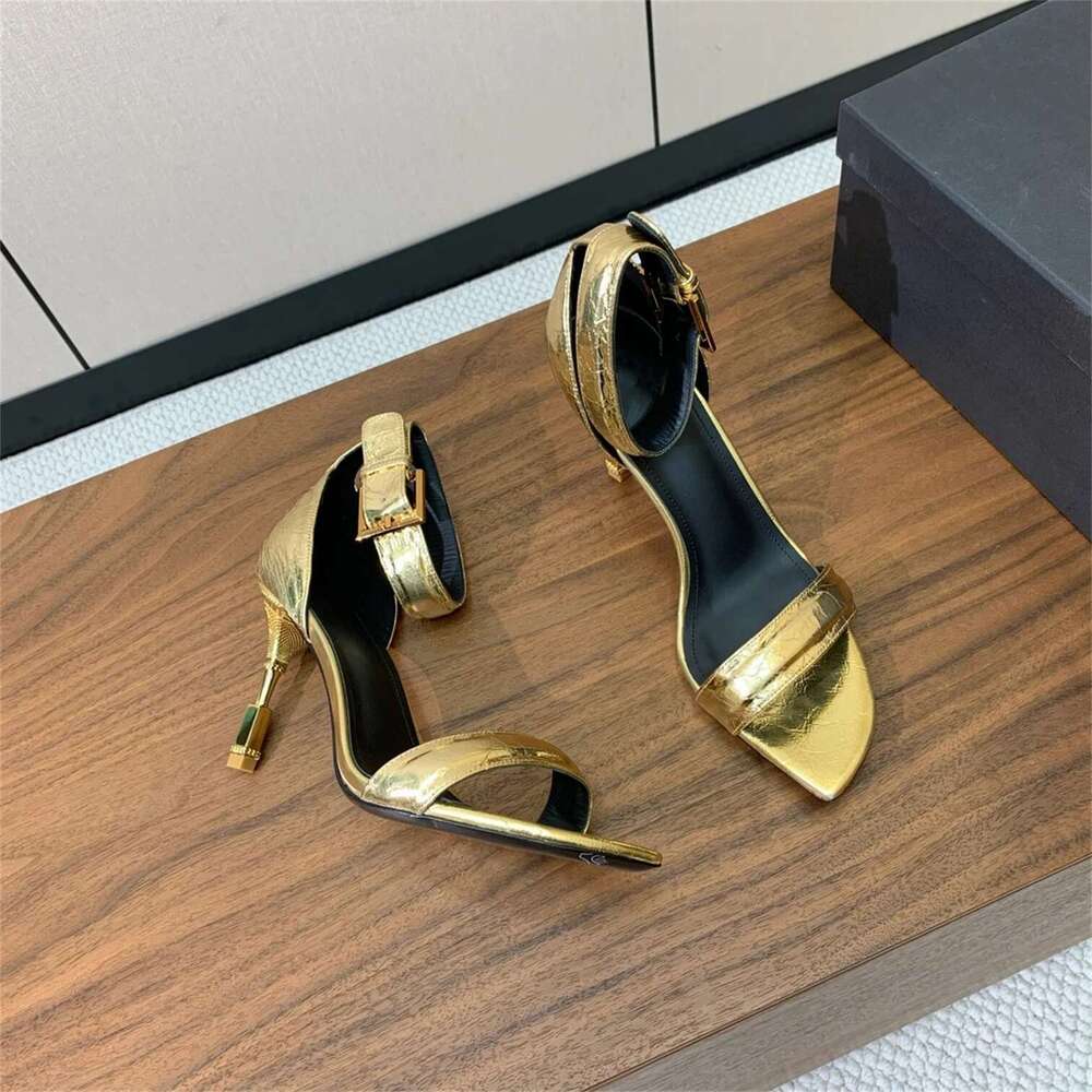 Women Size36-42 Genuine Leather Sandals Super High Heel Pumps Summer Buckle Strap Party Designer Shoes Zapatillas De Mujer