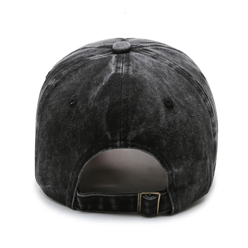 Korean version washed letters spring and autumn mens womens fashion shabby denim baseball cap sunhat Official Website 250512