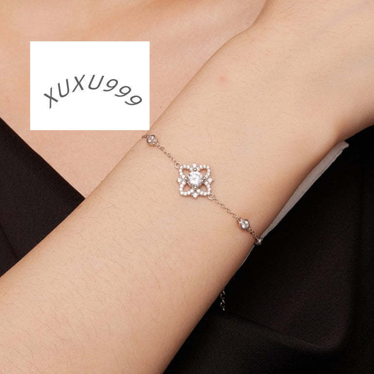 0.50 Ct Moissanite Bracelet Platinum Plated Silver Elegant Bangle