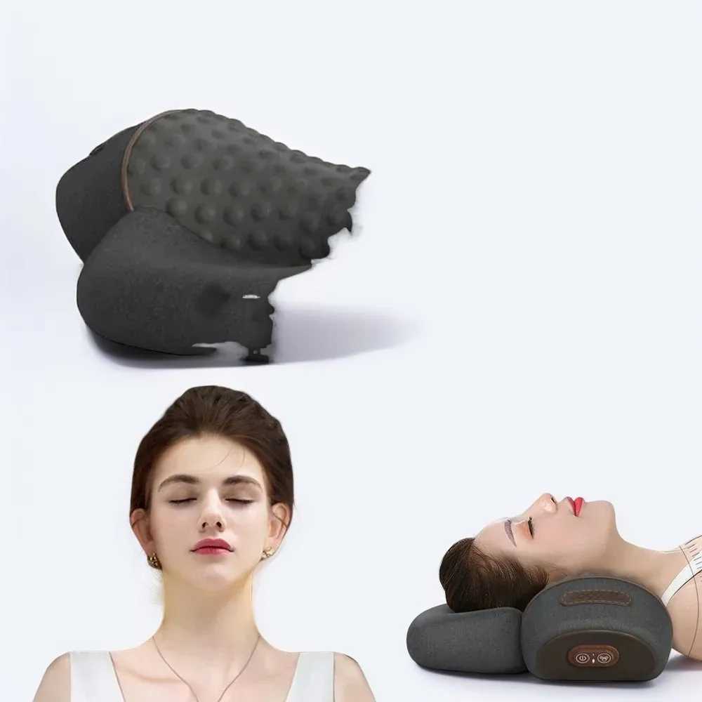 Electric Neck Massage Pillow Cervical Orthopedic Pillow Back Neck Massager Vibration Hot Compress Massage Relieve fatigue PillowW250512