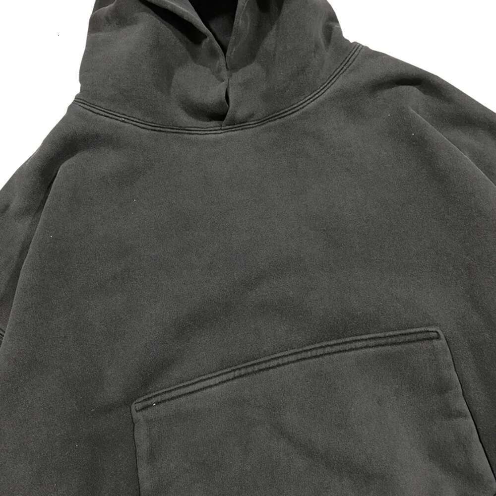 High Street Front Pocket Washed Baggy Black Hooded Hoodies Mens Solid Cleanfit Pullover Casual Sweatshirts Oversized Designer