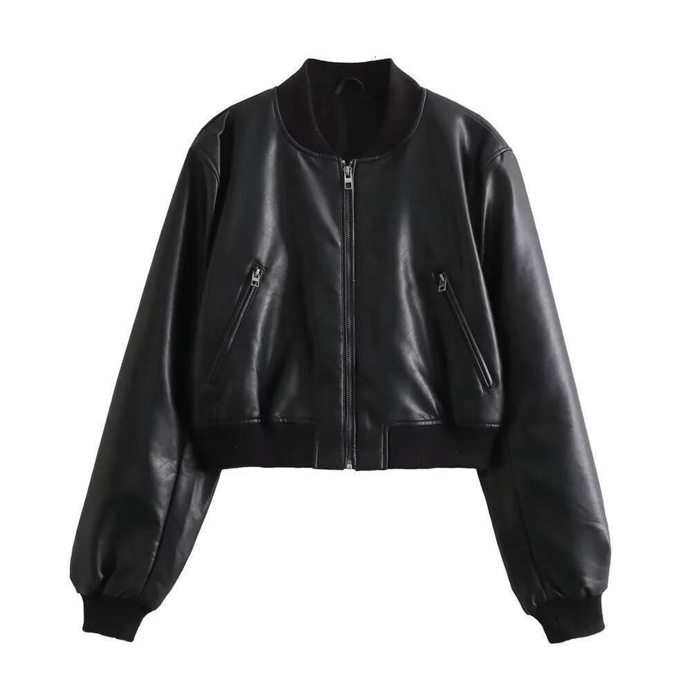 Unizera2023 Autumn And Winter New Women's Fashion Versatile Short Motorcycle Faux Pilot Jacket Leather Coat0512