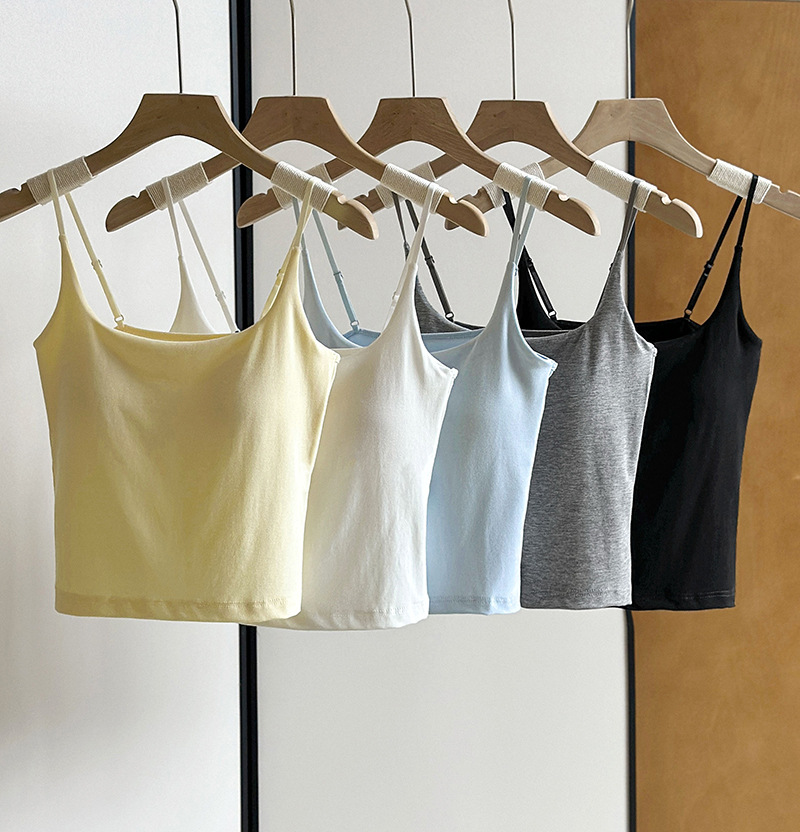 IV200 spring new pure desire adjustable camisole outer wear beautiful suspender chest pad inner top