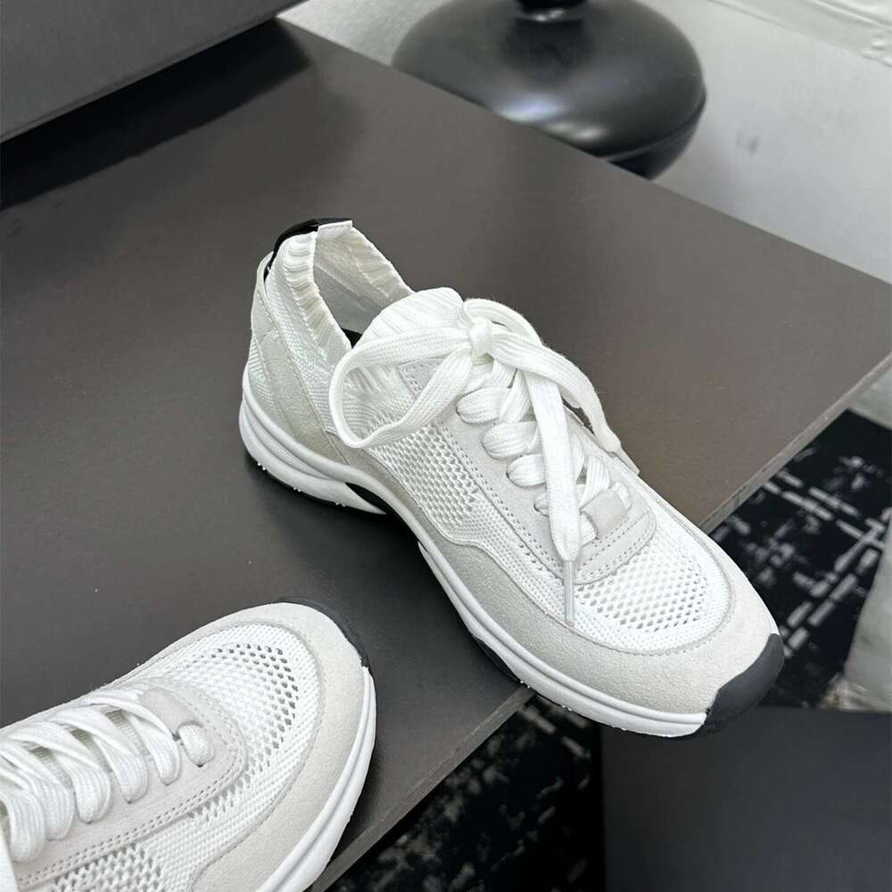 New Women Size35-42 Natural Cow Suede Sneakers Mesh Flat Platform Sports Leisure Flats Designer Shoes Zapatillas De Mujer