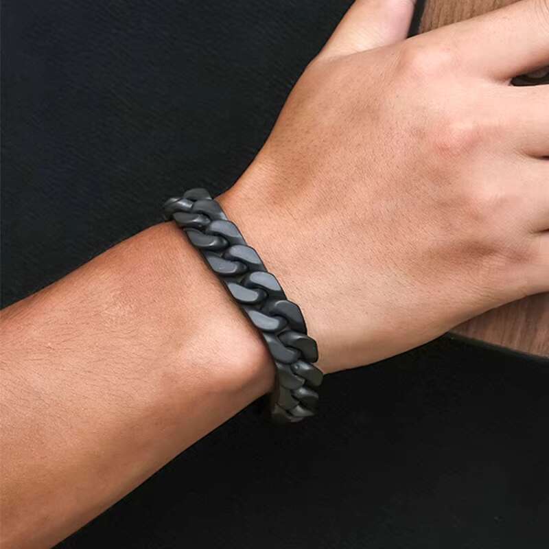 Custom Black Moissanite Cuban Bracelet Jewelry 925 Silver for Men Women Cuban Link Bracelet