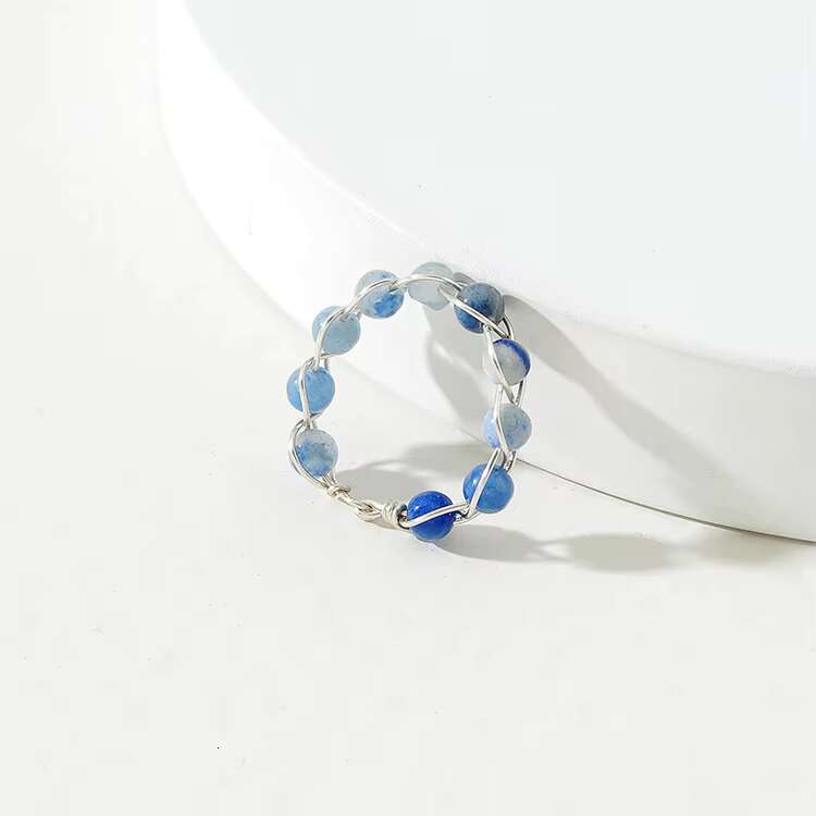Wholesale Fashion Adjustable Natural Crystal Jewelry Rings Healing Copper Wire Wrapped Natural Stone Rings