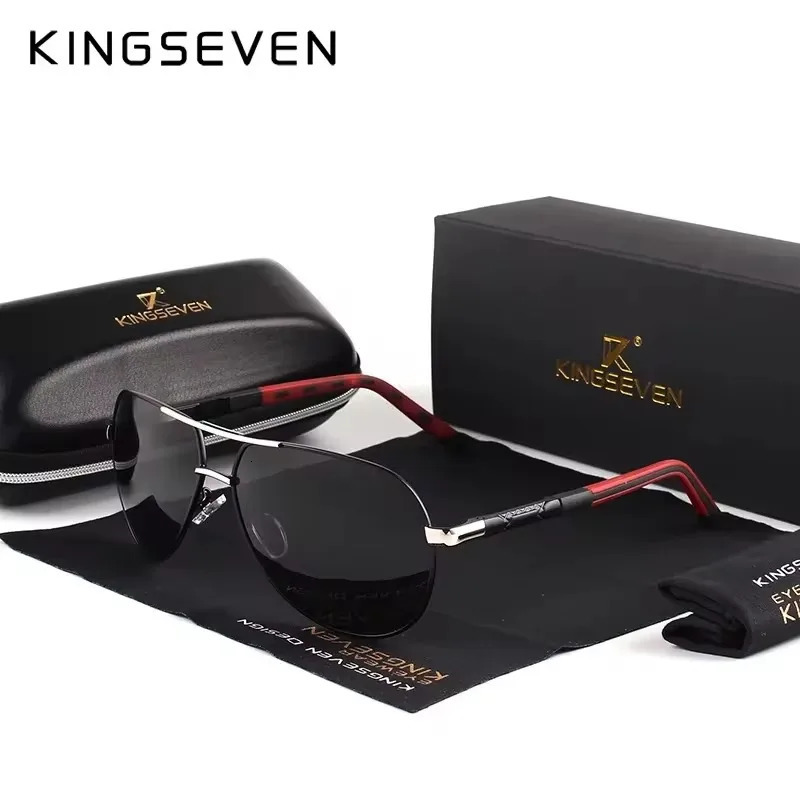KINGSEVEN Classic Pilot Mens Sunglasses Polarized UV400 HD Lens y Retro Driving Glasses Women Large Frame Eyewear 250512