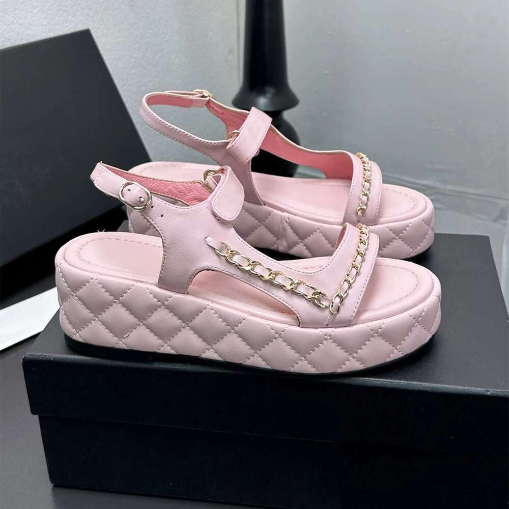 Women Size35-41 Genuine Leather Sandals Med Heels Wedges Sewing Summer Pumps Leisure Designer Shoes Zapatillas De Mujer