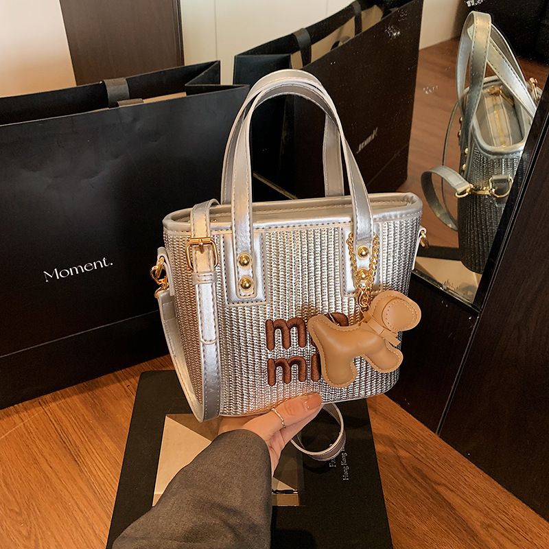 2025S Mini bag designer new popular handbag women trendy beach shoulder fashionable versatile woven crossbody bucket bag Fashion diagonal cross bag