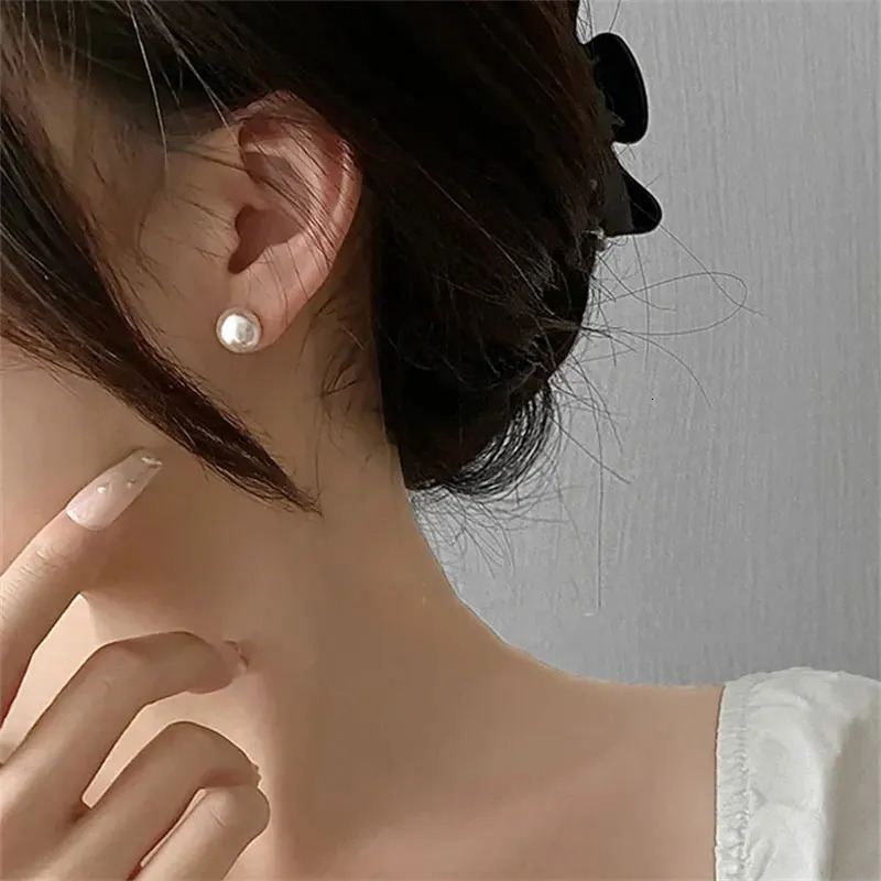 Senlissi- Wholesale 4-14mm Rio Silver Pearl Earrings 925 Sterling Silver Stud Earrings for Women Jewelry Gifts 250512