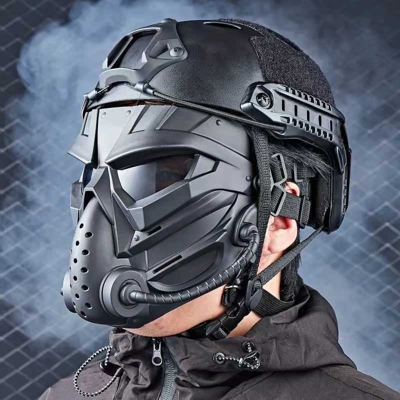 Airsoft Mask Full Face Protect Funny Mask With ABS Helmet Tactical Mask Alien Cos Cycling Mask SetW250512