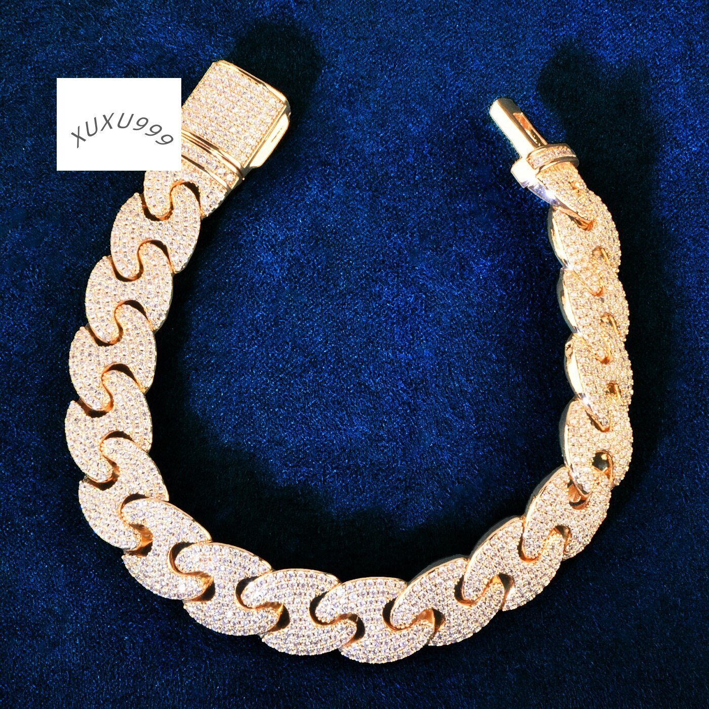 Luxury Hip Hop VVS Moissanite Diamond Bracelet 925 Sterling Silver Cuban Chain for Women and Men Fine Charm Bracelet