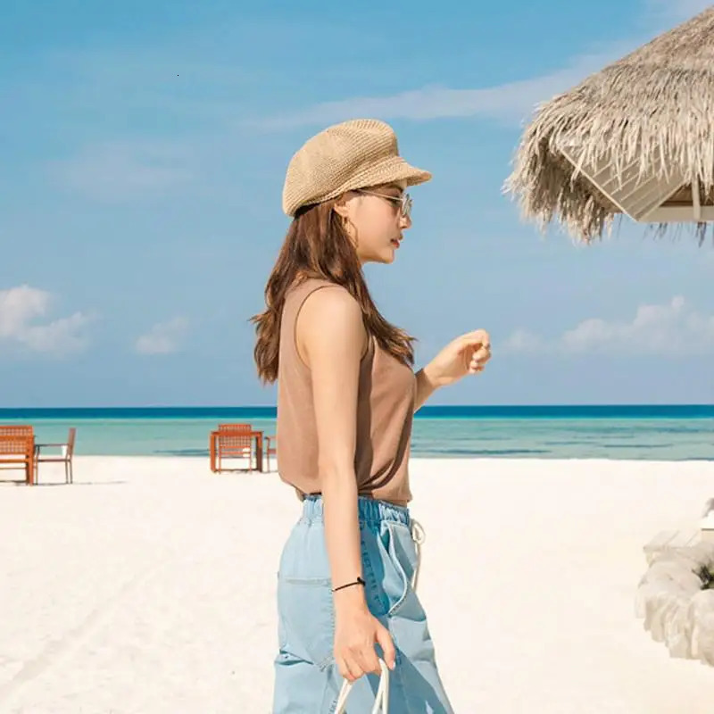 Octagonal Beret Women Sun Hat Painter Outdoor Travel Beach Light Breathable Summer Visor Femme Retro Fashion 250512