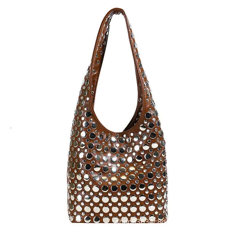 Personalized Trendy Dot Rivet Shoulder 2025 New Versatile Motorcycle Armpit Tote Bag
