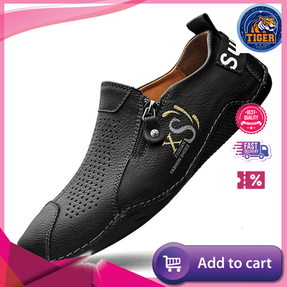 Ddmytiger Withdrawal And Italian Leakage Picking Of Real Leather For Men S Casual New Hollow Out Single Shoes Outdoor Shoes