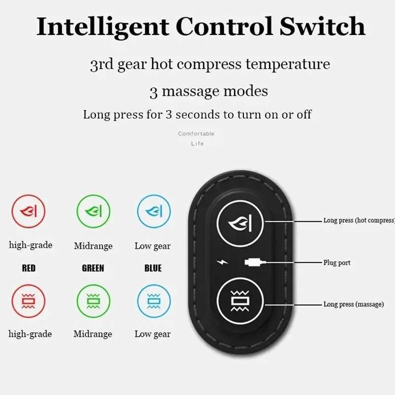Heating Vibration Neck Massager Electric Cervical Pillow Back Traction Relax Sleeping Shoulder Neck Trapezius Muscle MassagerW250512