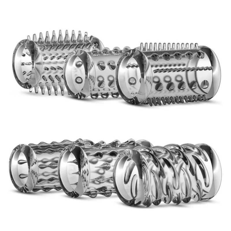 WAKEWAY 6Pcs/7Pcs Cock Ring Penis Enlarge Sleeve Lock Semen Sex Toys for Men Delay Ejaculation Cockring Sex Products Adult Games W250512
