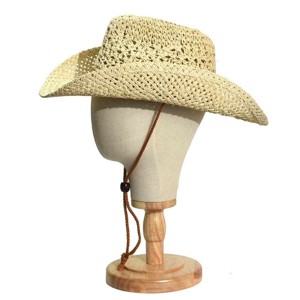 Panama Soft Handmade Cowboy Straw Hat Summer Men Women Outdoor Travel Beach Hats Unisex Solid Wide Brim Sun Cap Fedora 250512