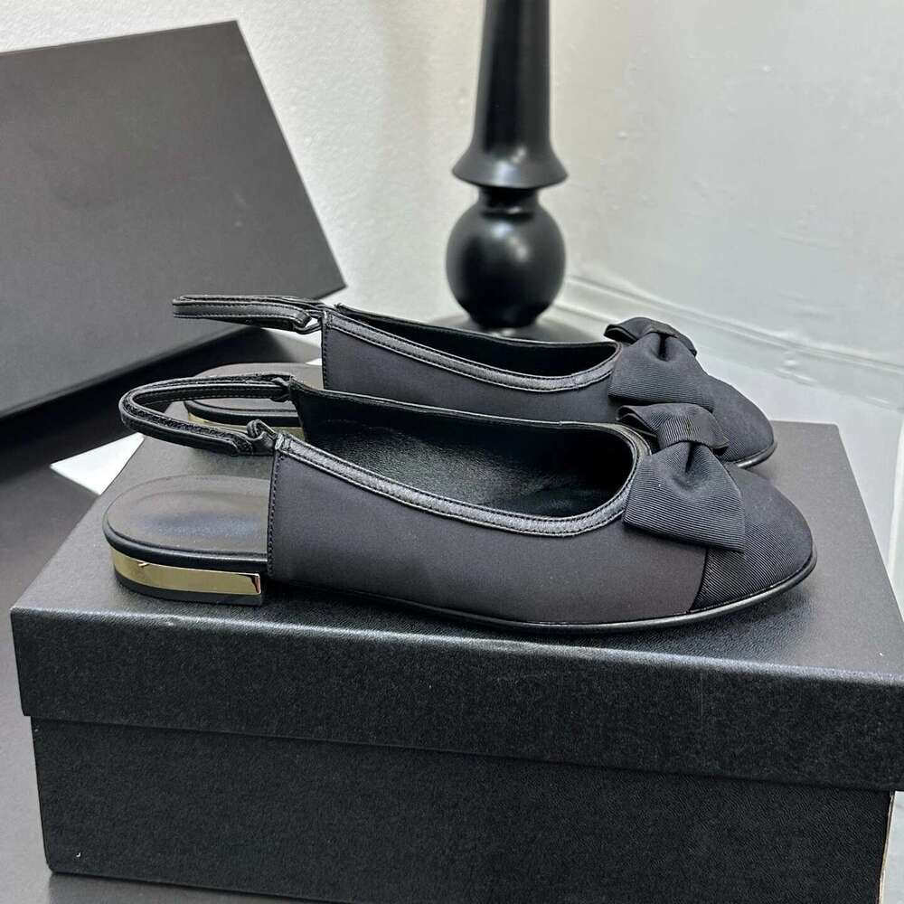 New Women Size34-41 Genuine Leather Sandals Low Heels Butterfly Knot Round Toe Roman Designer Shoes Zapatillas De Mujer