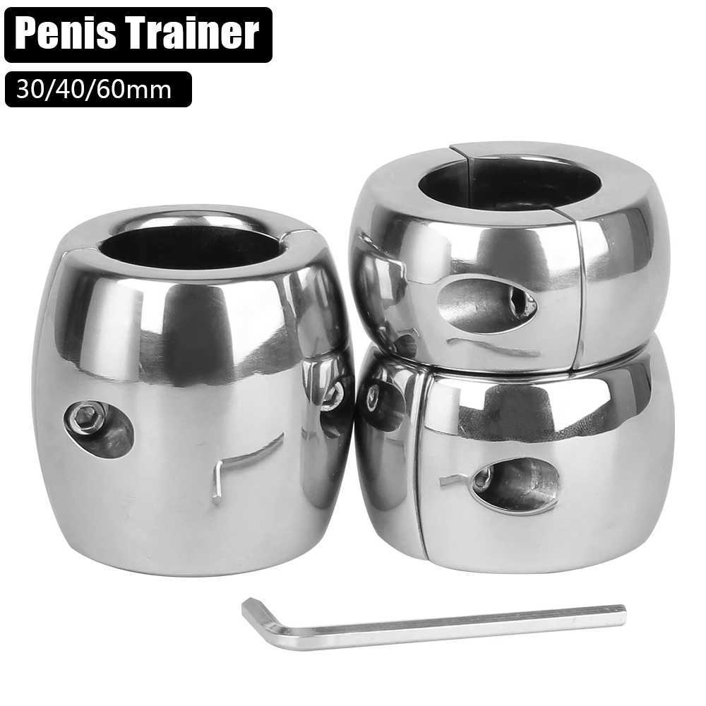 Sex Toys for Men Cock Lock Ring Testicular Weight Stretchers Scrotum Pendant Ball Penis Trainer Restraint Stainless Steel W250512