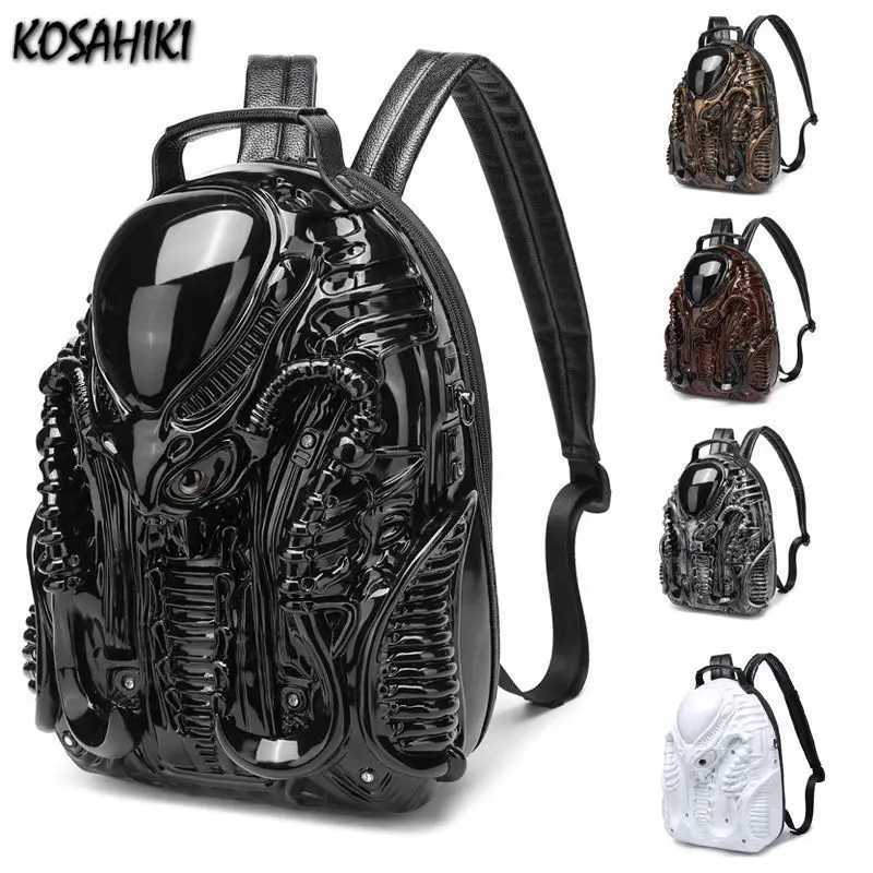 Personality Harajuku Punk Men Backpacks High-capacity Fashion Y2k Aesthetic Schoolbag Women Vintage Grunge Backpack for Students Z250512