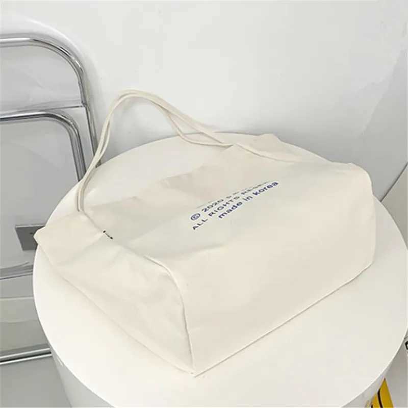 Street Trendy Canvas Handbag Large Capacity Shoulder Bag Casual Women Tote Shopping Bag Literature Campus School Bags PurseW250512