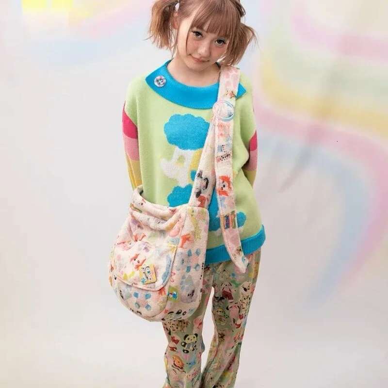 Y2k Shoulder 2023 New Fashion Korean Sweet Fleece Handbag Pures And Crossbody Girls Women Bag All-Match Lovely