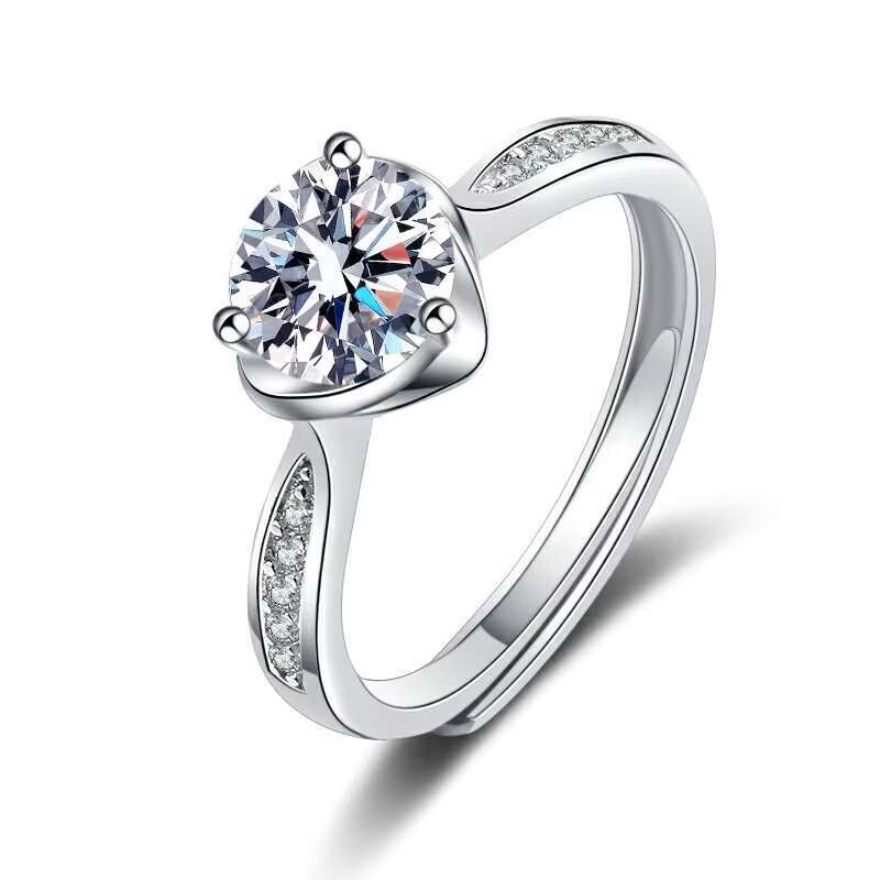 2023 Fine Custom Sterling Silver Moissanite Rings Diamond Wedding Jewelry 925 Sterling Silver Ring for Women Wedding
